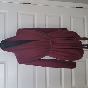 Forever 21 Belted Cardigan Burgundy Size Small